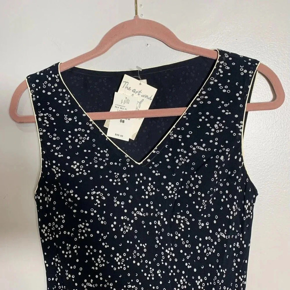 J. Jill Dress Black White Midi Size 8 lined Sleeveless Ruffle Church Work NWT - Picture 11 of 11